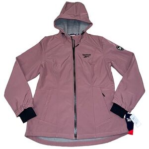Reebok Women's Dark Dusty Rose Windproof/Water Resistant Coat w Hood, Large NWT